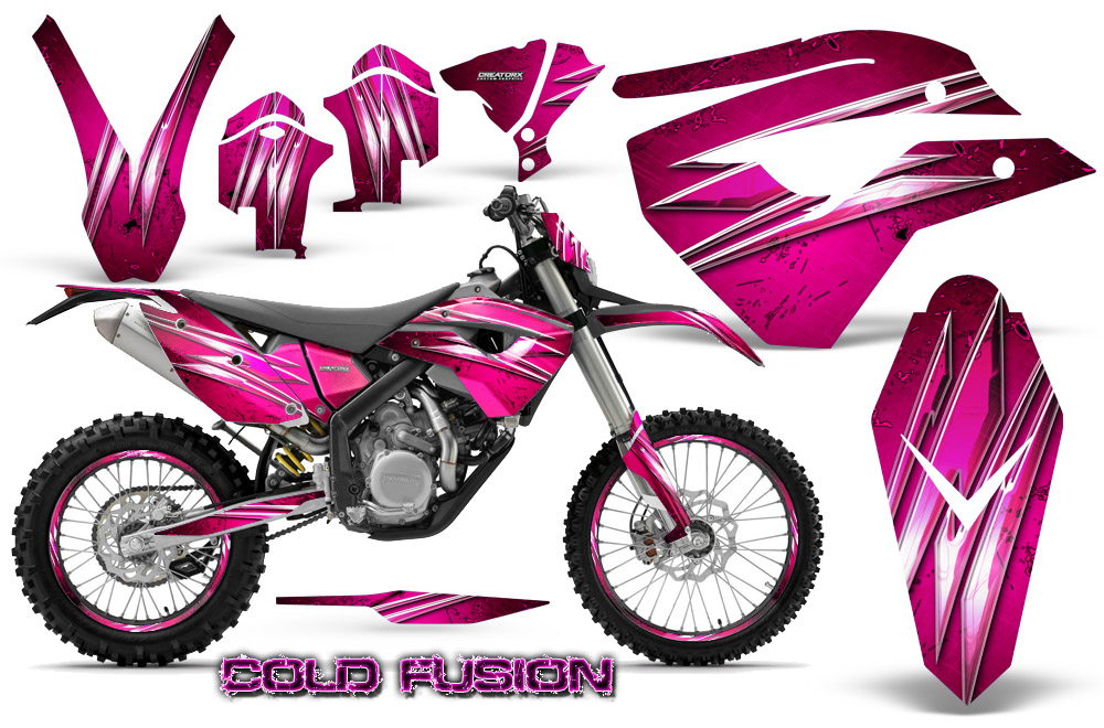 Husaberg FE570 Enduro 2010 Graphics Kit Cold Fusion Pink NP Rims